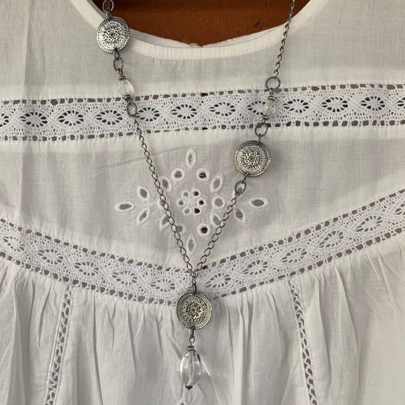 SILPADA Sterling Silver Disk & Crystal necklace - Picture 2 of 9